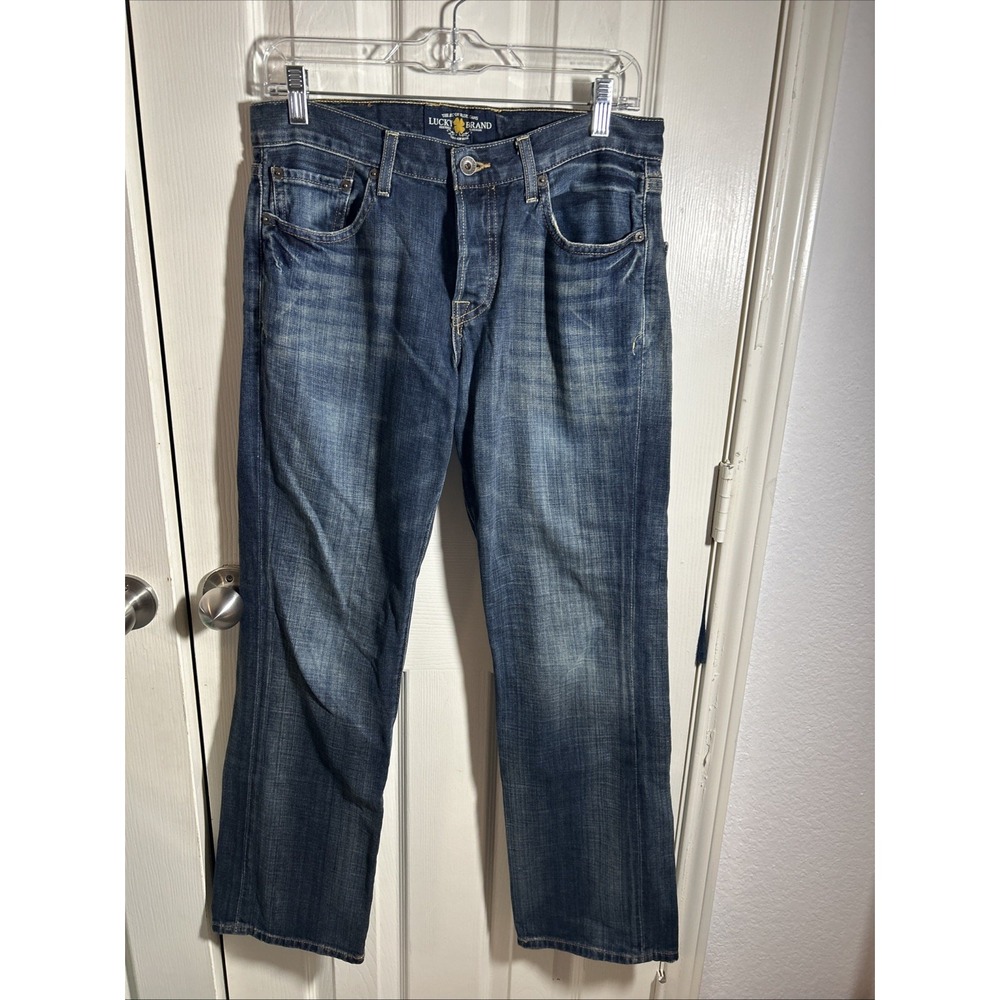 Lucky Brand Jeans Men 30x30 221 Org Straight Denim Dark Blue Button Fly